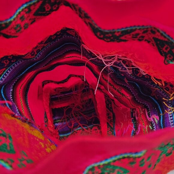 Handmade Inca Peruvian Knit Backpack With Llama & Girl Design Boho Colorful - Picture 8 of 9